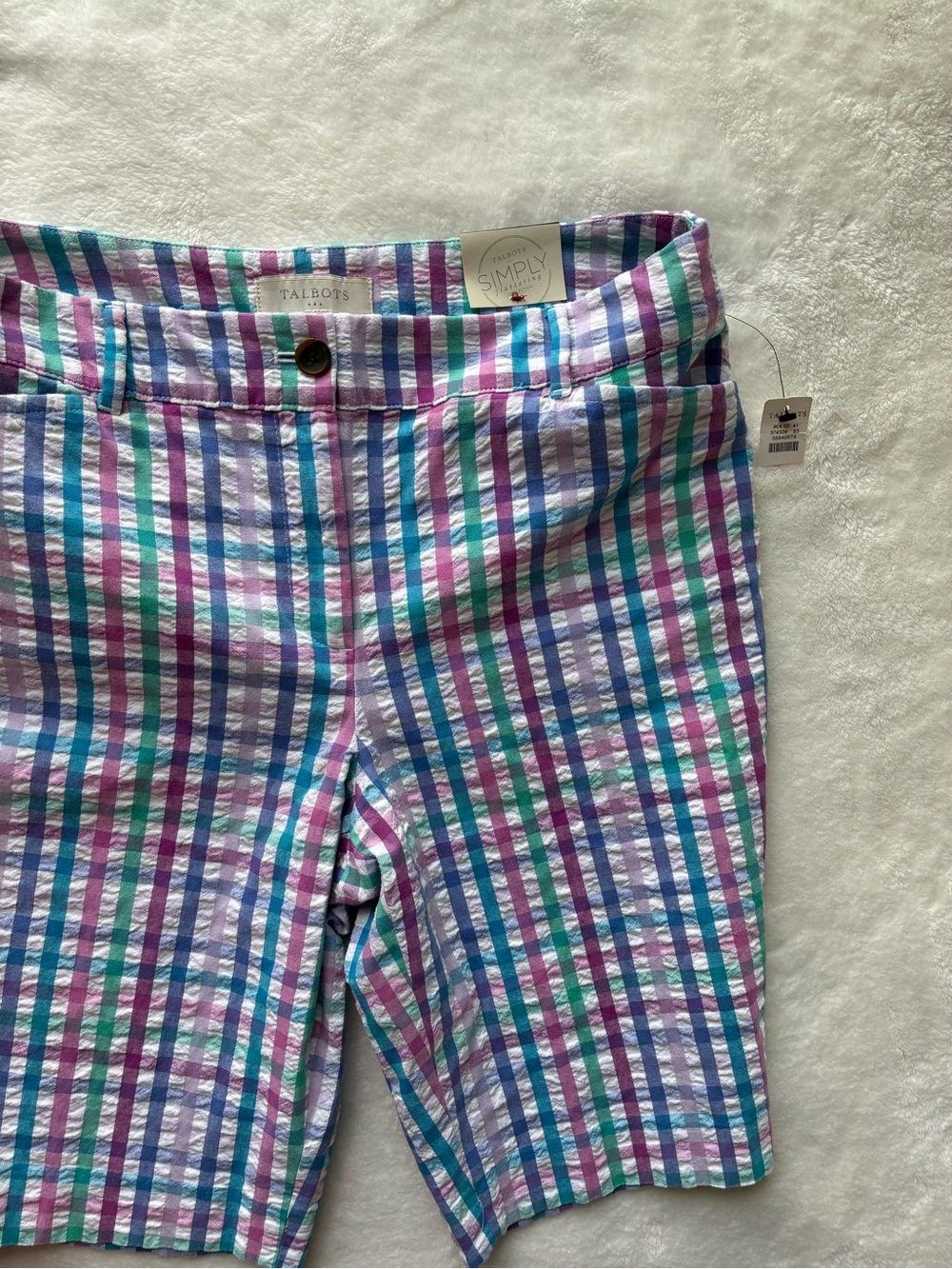 Talbots Multi-Color Plaid Seersucker Girls Shorts